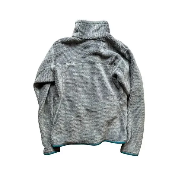 Patagonia Gray and Teal Snap Polartec Fleece Pullover Women's Size Small - Picture 2 of 4